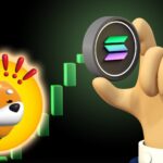 Bitcoin and gold on a balance scale showing comparative value