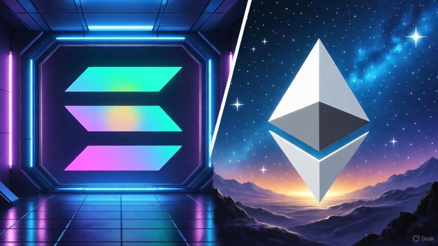 Amazon's failure causes the base to collapse, while Solana and Ethereum resist